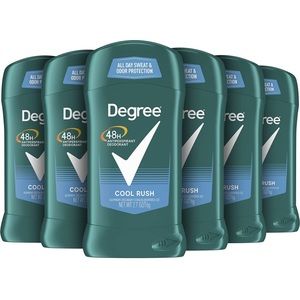 Degree Cool Rush Men’s Deodorant Stick 6 pack (2.7 Fl Oz each)